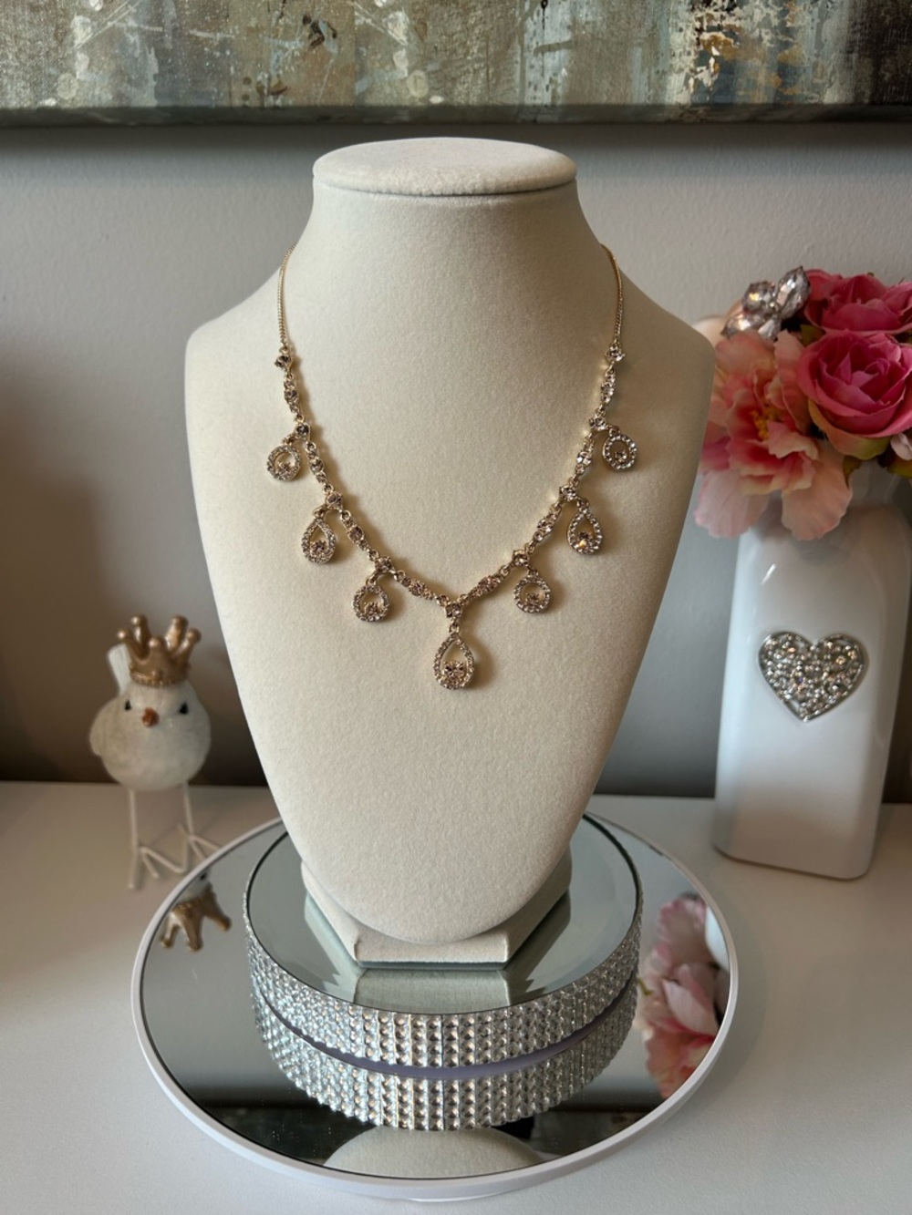 NWT! Givenchy Silk Glass Stone Gold-Tone Necklace